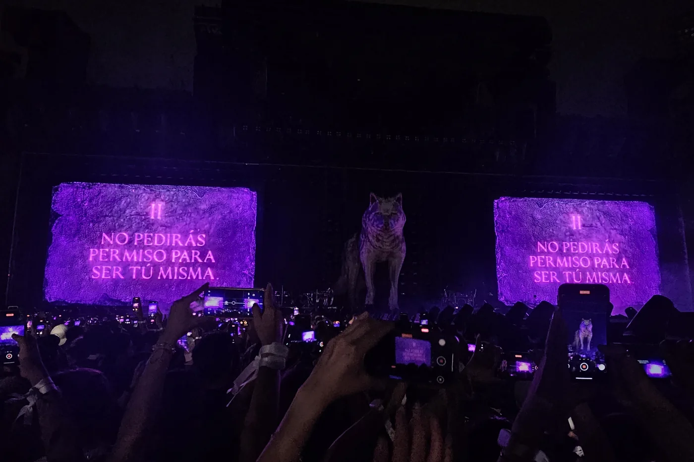 Público con los móviles en alto durante un concierto de Shakira