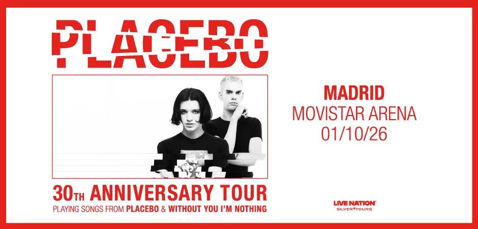Cartel del concierto de Placebo en el Movistar Arena de Madrid
